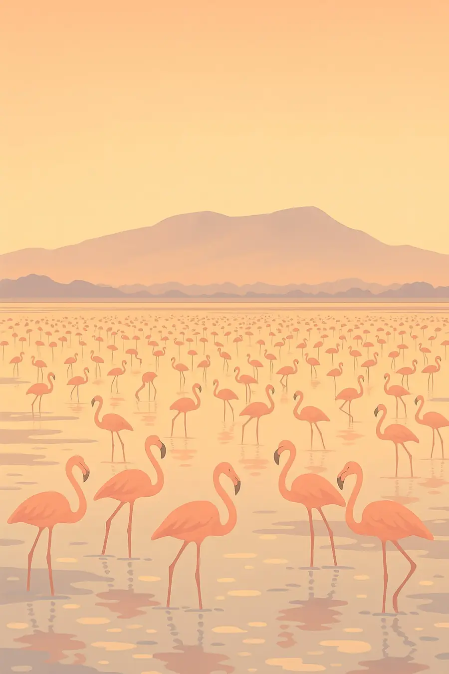 Illustrated landscape plate: Salt Desert, Africa