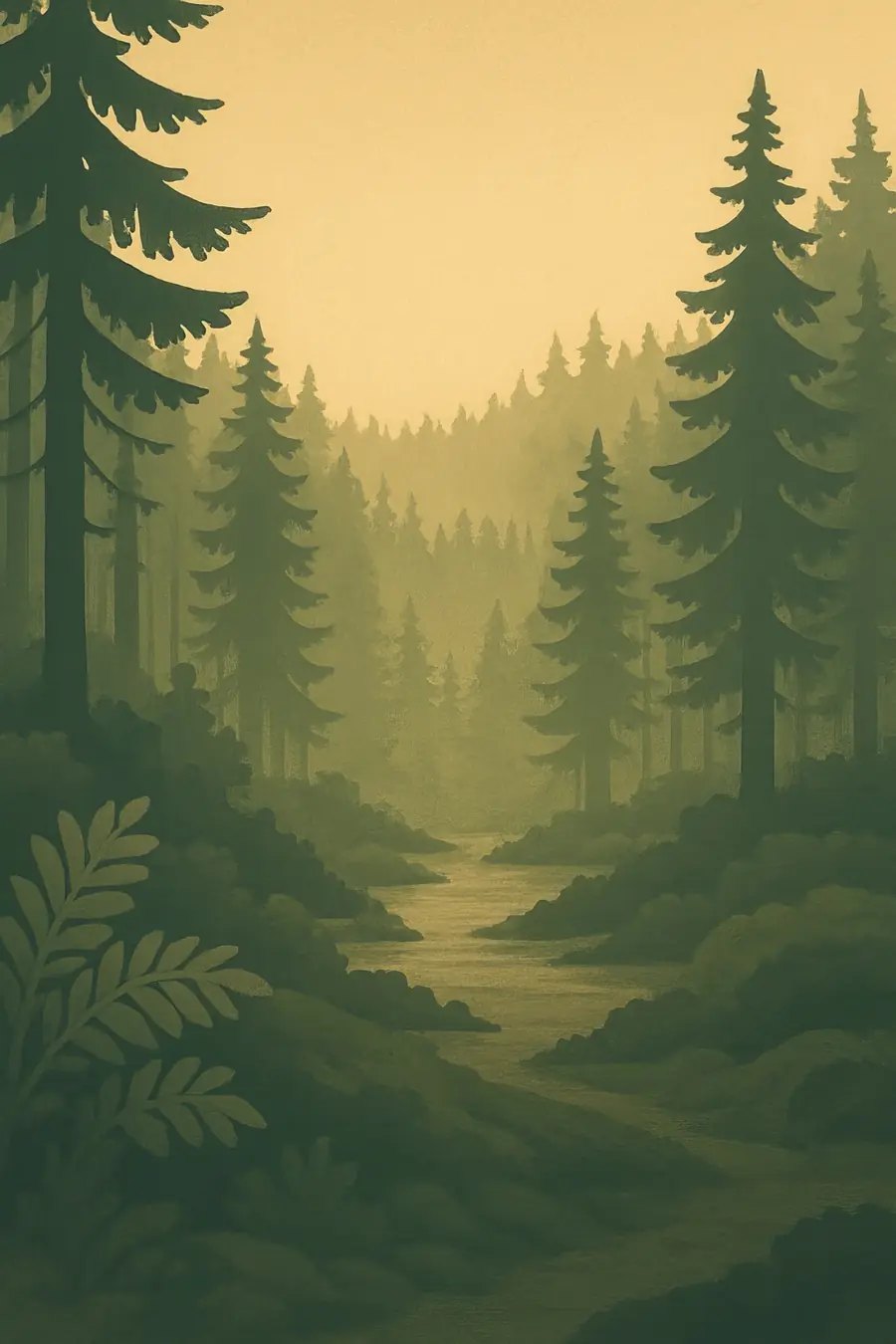 Illustrated landscape plate: Black Forest, Europe
