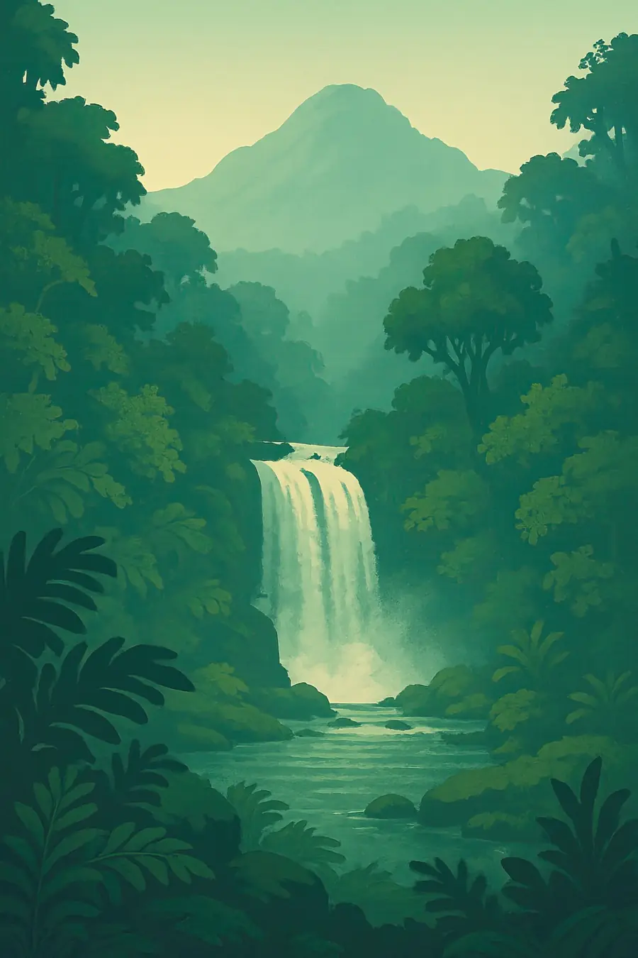 Illustrated landscape plate: Taveuni, Oceania