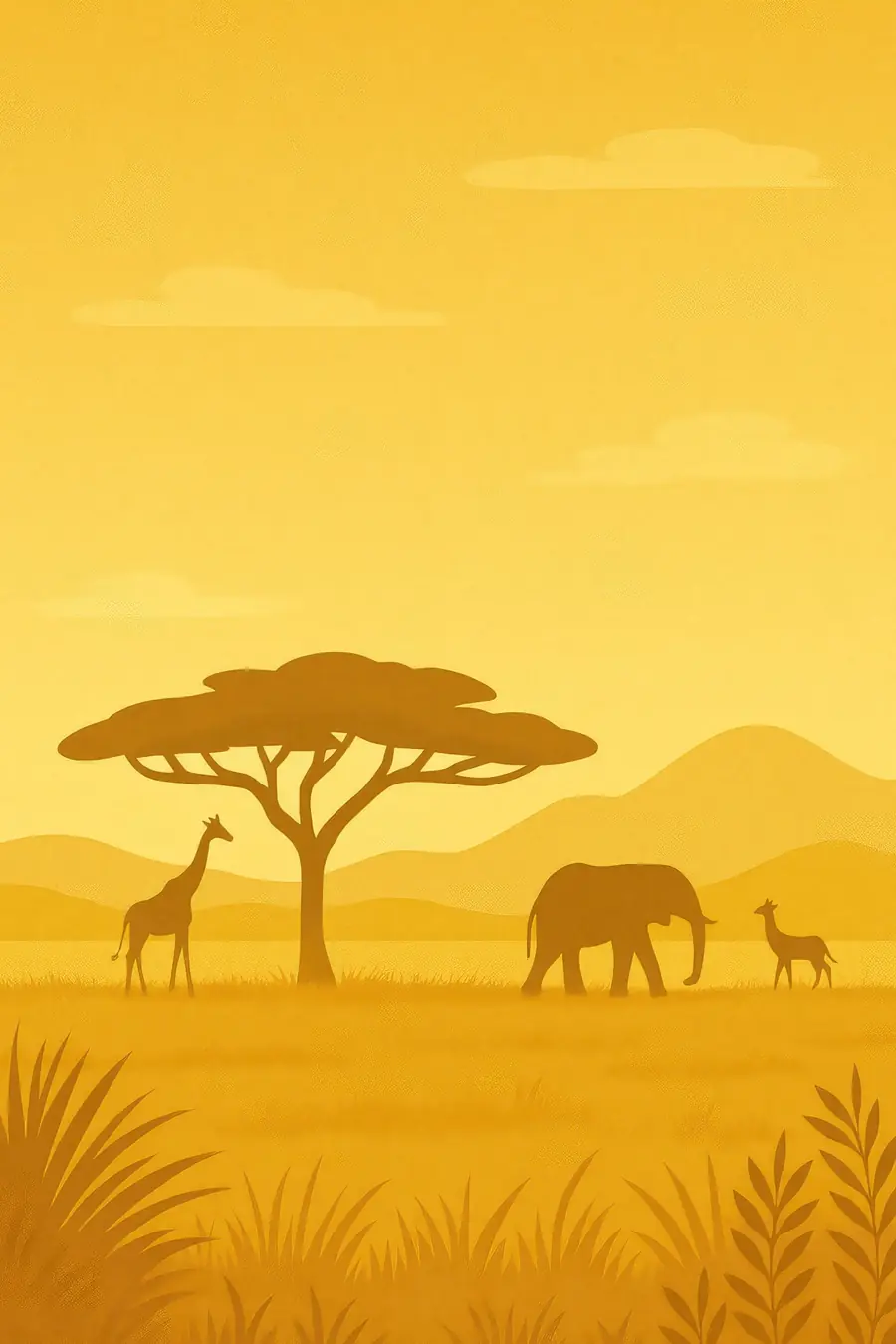 Illustrated landscape plate: African Steppes, Africa