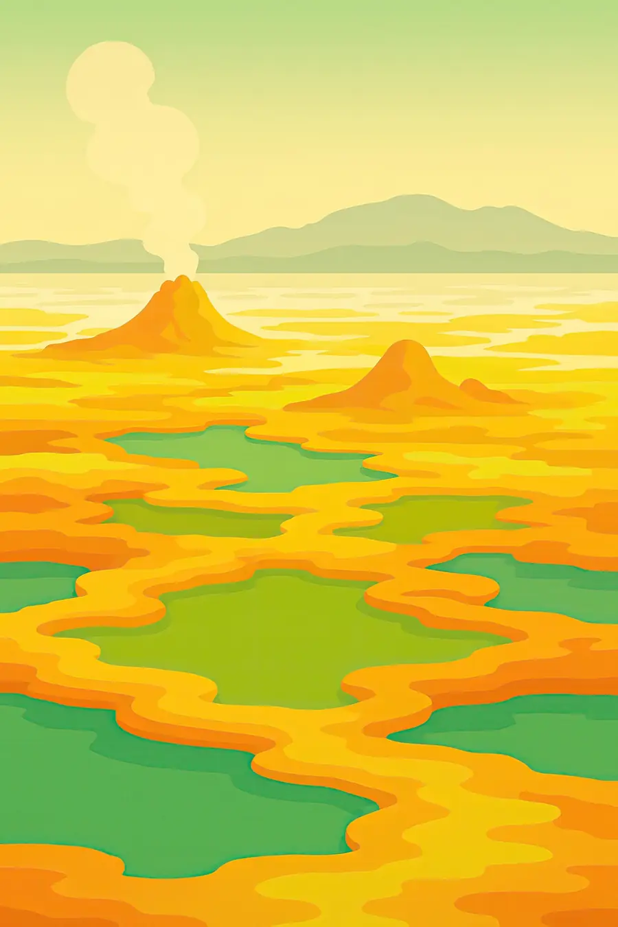 Illustrated landscape plate: Danakil, Africa