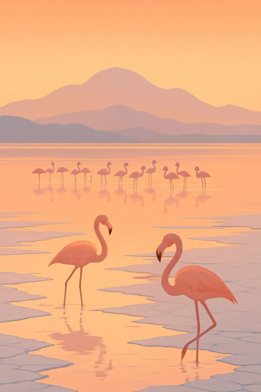 Illustrated landscape plate: Salt Desert, Africa