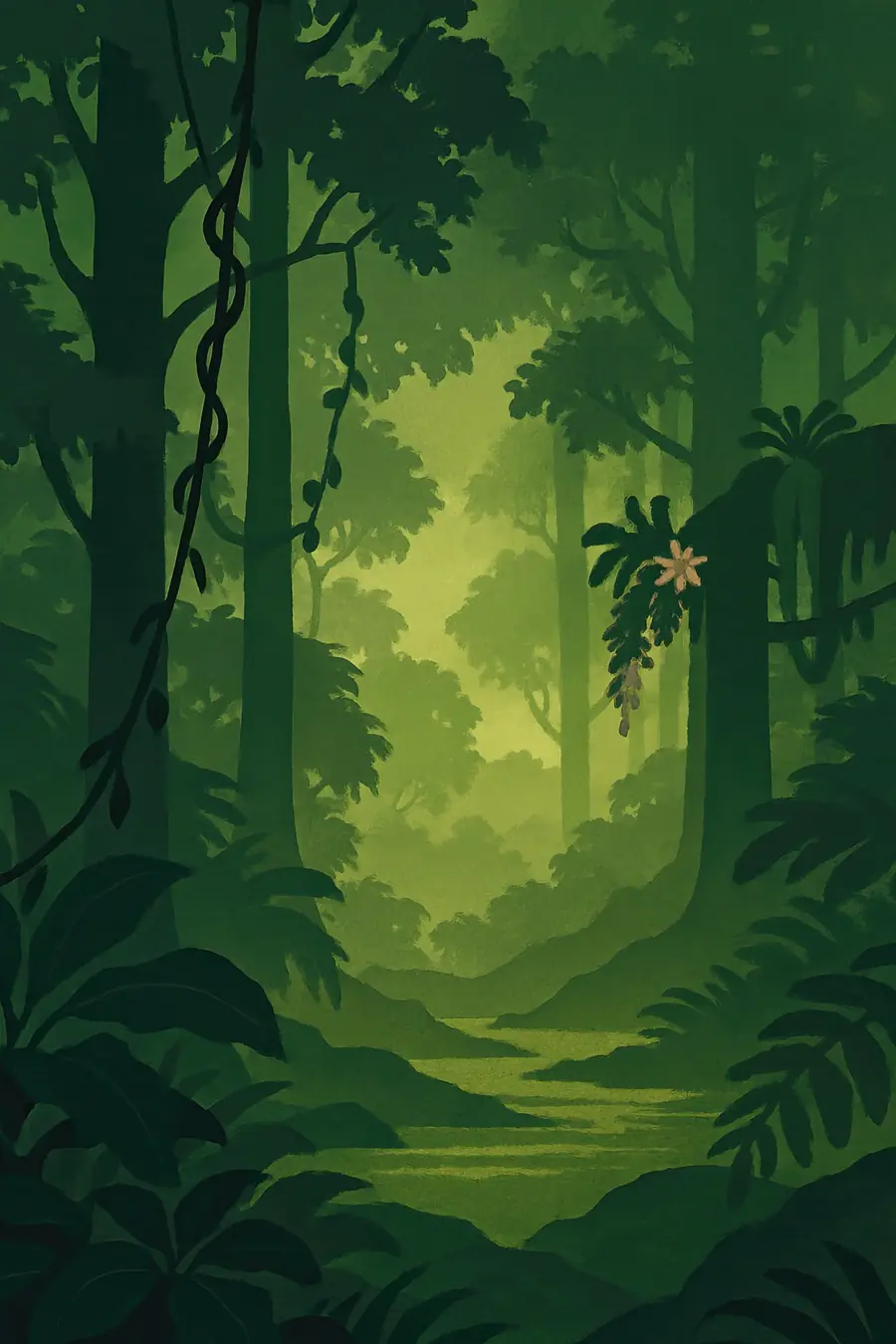 Illustrated landscape plate: Amazonas, Yasuní, South America