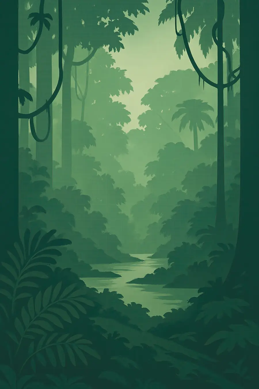 Illustrated landscape plate: Amazonas, South America