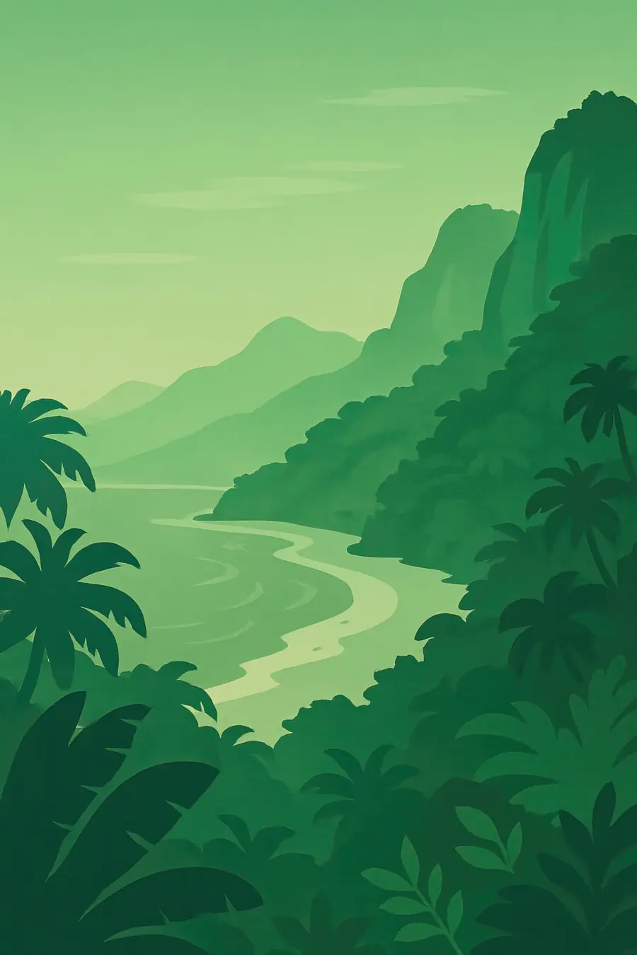 Illustrated landscape plate: Phang Nga, Asia