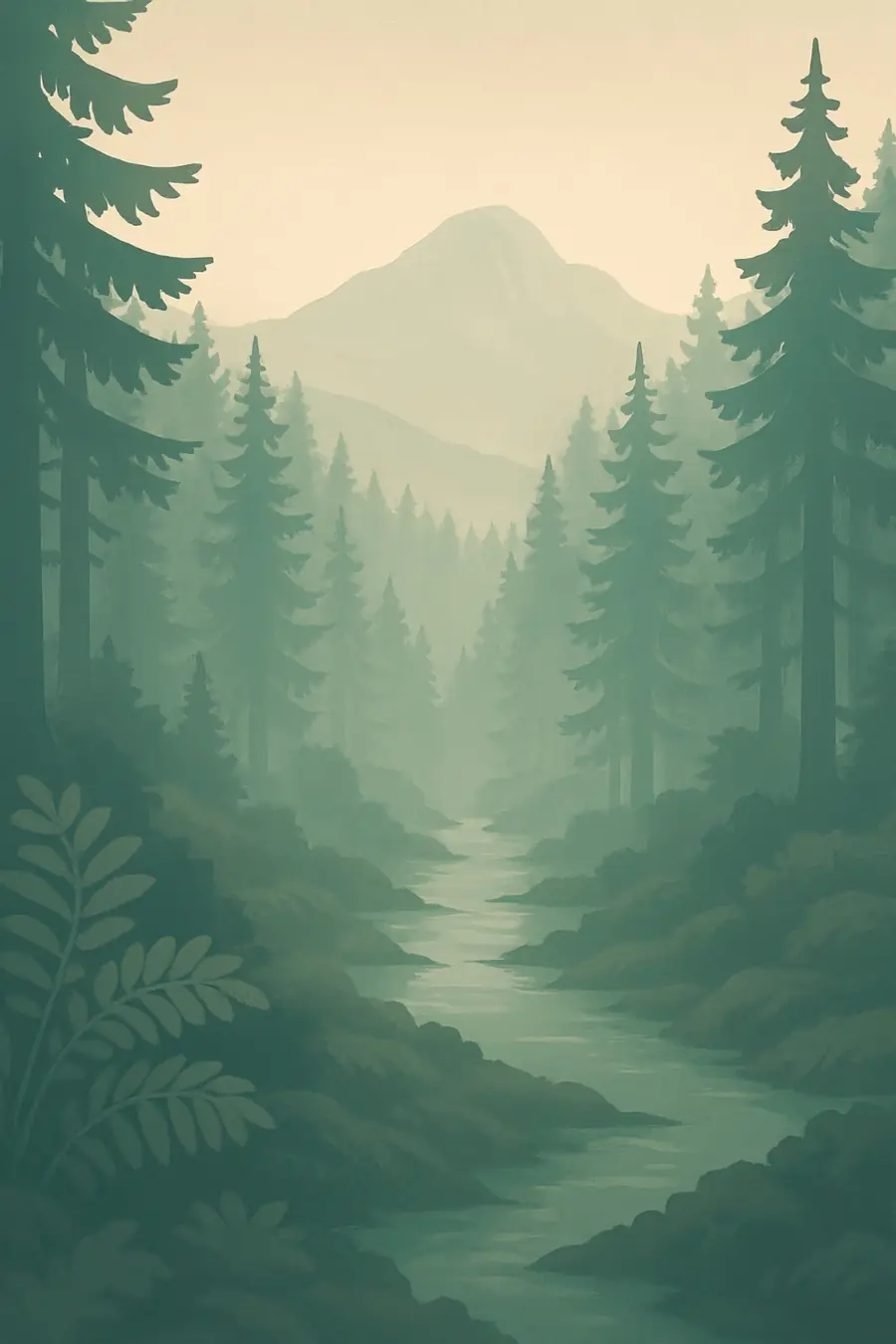 Illustrated landscape plate: Black Forest, Europe