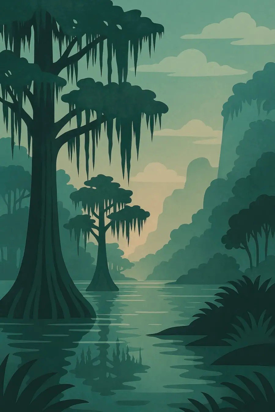 Illustrated landscape plate: North American wilds, North America