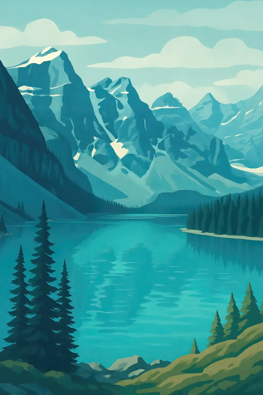 Illustrated landscape plate: North American wilds, North America