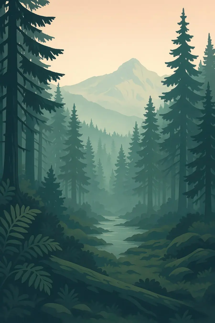Illustrated landscape plate: Olympic, North America