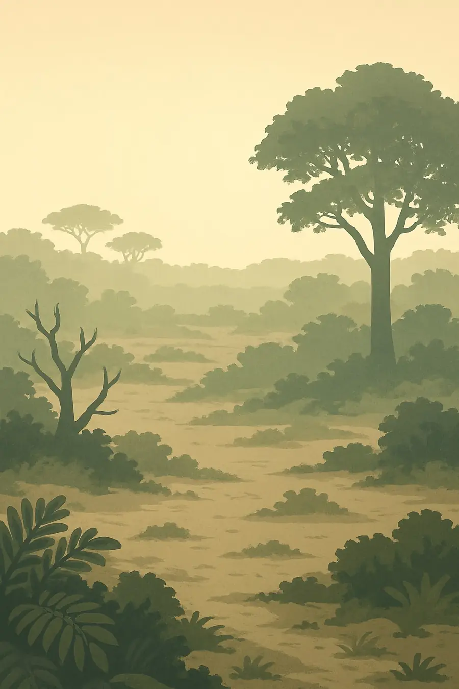 Illustrated landscape plate: Gran Chaco, South America