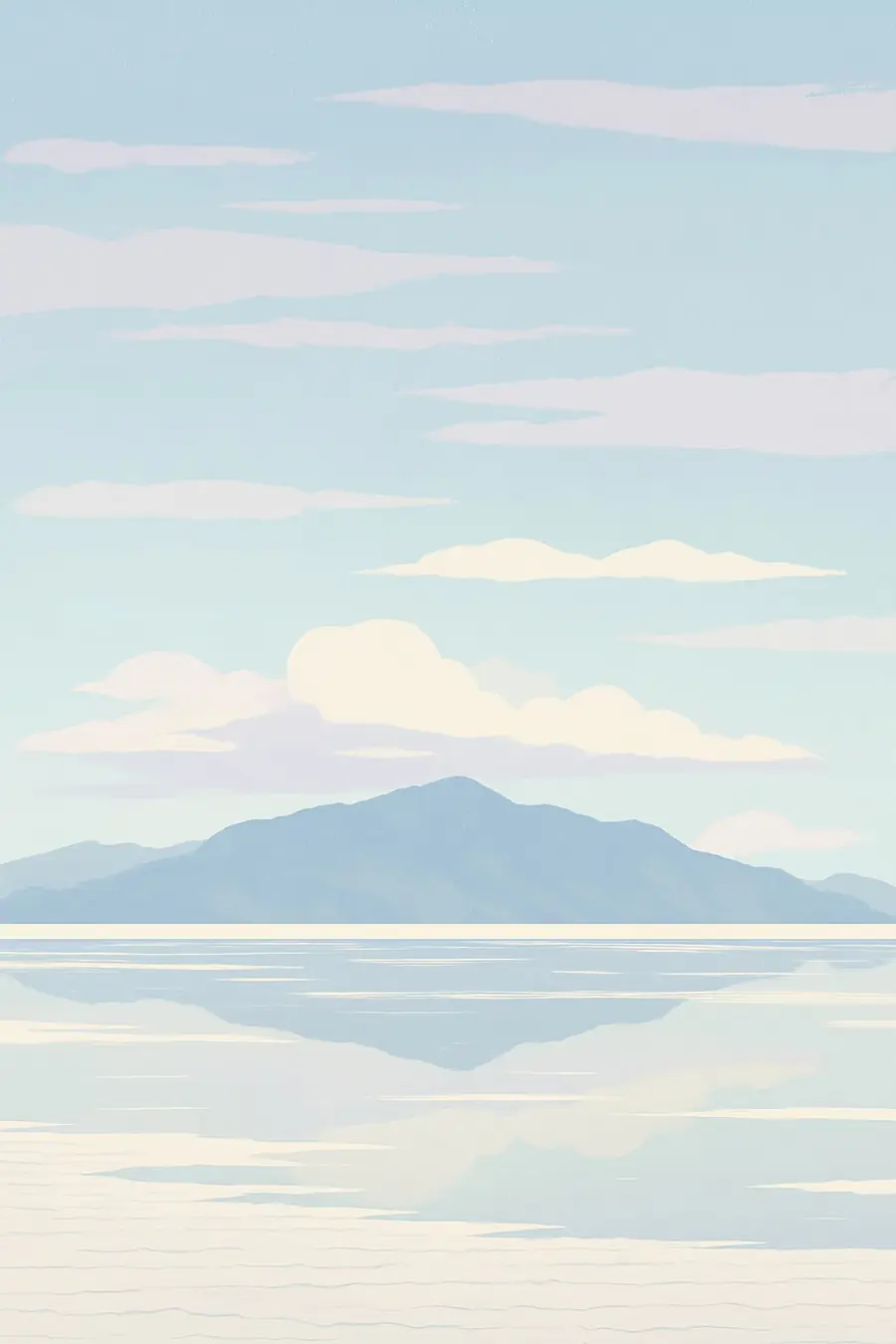 Illustrated landscape plate: Salar de Uyuni, South America