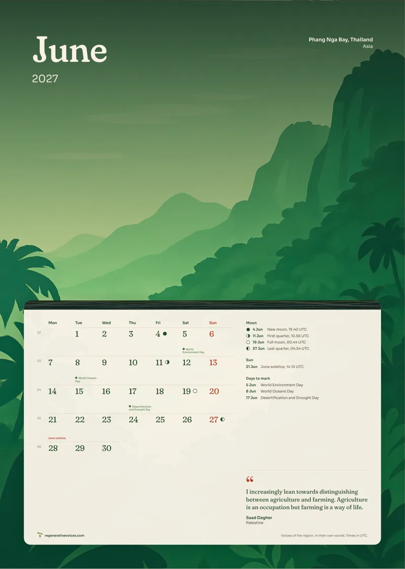 June in the 2027 Asia calendar